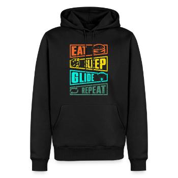 Paraglider Eat Sleep Glide Repeat Gleitschirm - Männer Premium Bio Hoodie - Schwarz - Vorne - Nico (187cm)
