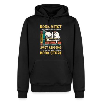 Rat de bibliothèque & Amateur de lecture Book Addict Book Nerd - Sweat à capuche Premium bio Homme - noir - Devant - Nico (187cm)