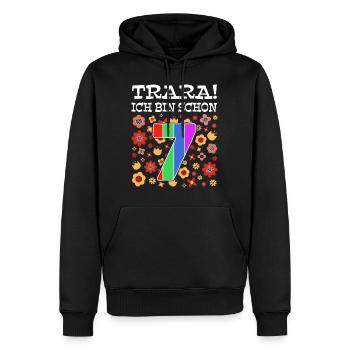 7. Geburtstag Kindergeburtstag Geschenk Kinder - Männer Premium Bio Hoodie - Schwarz - Vorne - Nico (187cm)