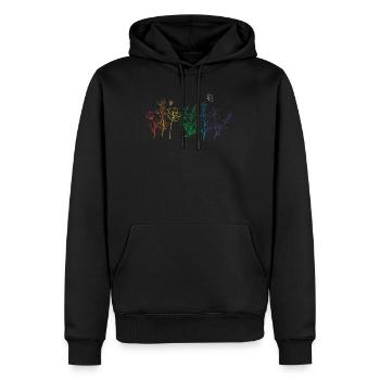 Pride Wildflowers Chemise Botanical Rainbow LGBT - Sweat à capuche Premium bio Homme - noir - Devant - Nico (187cm)