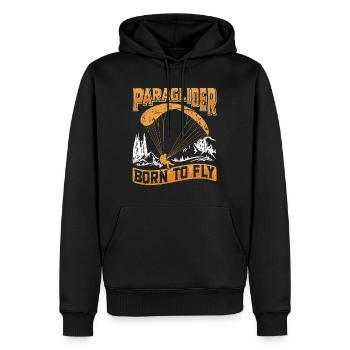 Parapente né pour voler Sport Flying - Sweat à capuche Premium bio Homme - noir - Devant - Nico (187cm)