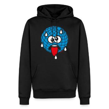 Emoticon / Climate Change / Warming / Earth Day 3C - Men’s Premium Organic Hoodie - black - Front - Nico (187cm)
