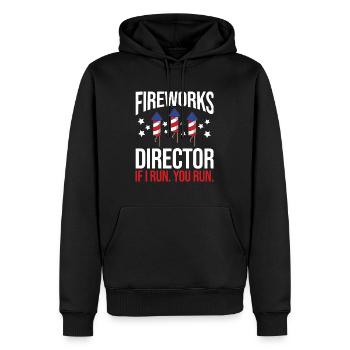 Vierter Juli 4. Juli Feuerwerk Boom Feuerwerk D - Männer Premium Bio Hoodie - Schwarz - Vorne - Nico (187cm)