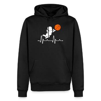 Chemise de Saint-Valentin, paniers de basket-ball Cupid Heart - Sweat à capuche Premium bio Homme - noir - Devant - Nico (187cm)