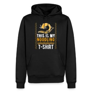 Noodler This is my Noodling T-Shirt Waller Angeln - Männer Premium Bio Hoodie - Schwarz - Vorne - Nico (187cm)
