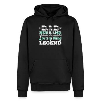 Fischjagd Dad Husband Spearfishing Legend Papa - Männer Premium Bio Hoodie - Schwarz - Vorne - Nico (187cm)
