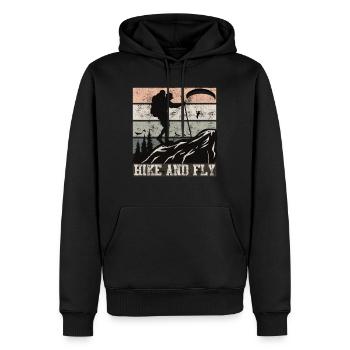 Randonnée et vol Chemise de randonnée Vol de fond - Sweat à capuche Premium bio Homme - noir - Devant - Nico (187cm)