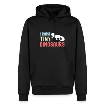 Ich ziehe winzige Dinosaurier auf lustiger Leopard Gecko Mama Papa - Männer Premium Bio Hoodie - Schwarz - Vorne - Nico (187cm)