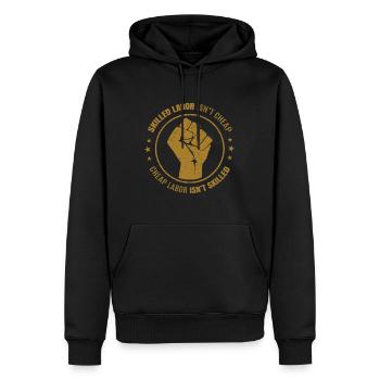 Une main-d’œuvre qualifiée forte n’est pas un pouvoir bon marché - Sweat à capuche Premium bio Homme - noir - Devant - Nico (187cm)
