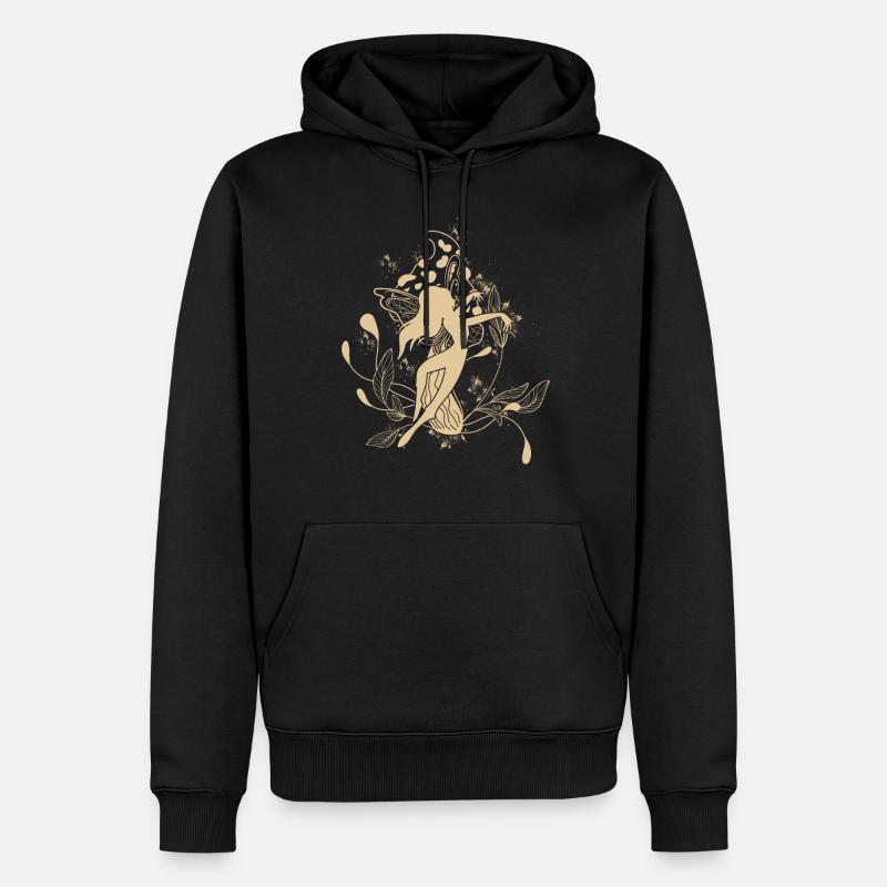 Chemise de fée, champignon féerique dansant - Sweat à capuche Premium bio Homme - noir