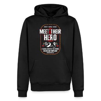 Hearing Loss Awareness Shirt, Ich Gebärte Meine - Männer Premium Bio Hoodie - Schwarz - Vorne - Nico (187cm)
