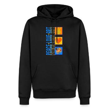 Art Shirt, Peace Love Art Painting Palette Tee, - Men’s Premium Organic Hoodie - black - Front - Nico (187cm)