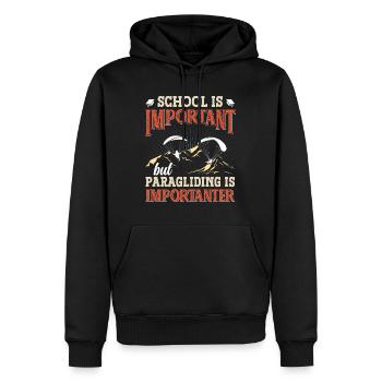 School is Important Paragliding Importanter - Männer Premium Bio Hoodie - Schwarz - Vorne - Nico (187cm)