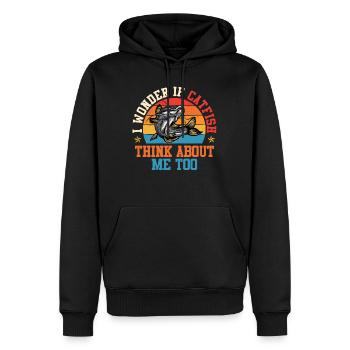 Angler Wonder if Catfish think about me too Welse - Männer Premium Bio Hoodie - Schwarz - Vorne - Nico (187cm)