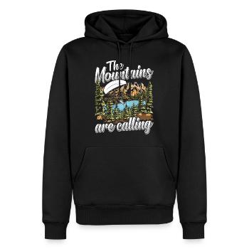 Mountaineering The Mountains are Calling - Men’s Premium Organic Hoodie - black - Front - Nico (187cm)