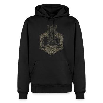 Fairy Shirt, Fairycore Märchenbuch Pilz - Männer Premium Bio Hoodie - Schwarz - Vorne - Nico (187cm)