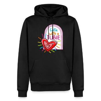 Ernährungssonde Awareness Shirt, Cutie Mit Einem Tubie - Männer Premium Bio Hoodie - Schwarz - Vorne - Nico (187cm)