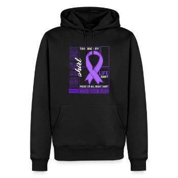 EOE Shirt, This Is My Fight Take Back My Life Tee - Men’s Premium Organic Hoodie - black - Front - Nico (187cm)