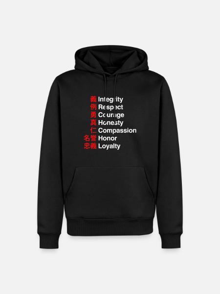 Bushido Code - Der Samurai-Wegcode - Männer Premium Bio Hoodie - Schwarz