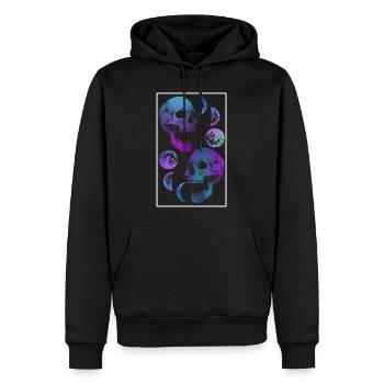 Chemise squelette, Neon Skull Moon Gothic Skeleton - Sweat à capuche Premium bio Homme - noir - Devant - Nico (187cm)