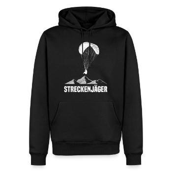 Streckenflug Streckenjäger Paragliding Shirt - Männer Premium Bio Hoodie - Schwarz - Vorne - Nico (187cm)