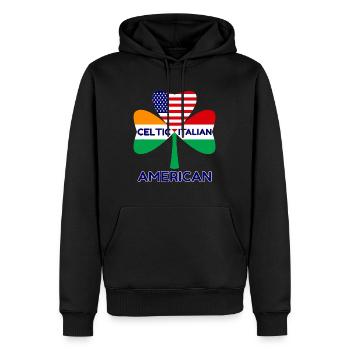 Irish Italian American Flag And Celtic Shamrock Pr - Men’s Premium Organic Hoodie - black - Front - Nico (187cm)