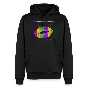 Mardi Gras Fleur De Lis Hemd, Mardi Lips Mardi - Männer Premium Bio Hoodie - Schwarz - Vorne - Nico (187cm)