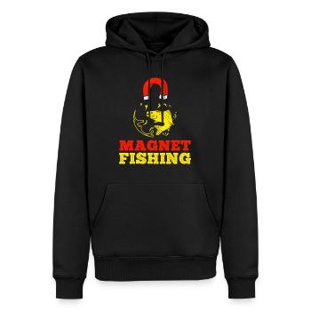 Magnet Fishing Magnet Fishing Scrap Collector - Sweat à capuche Premium bio Homme - noir - Devant - Nico (187cm)