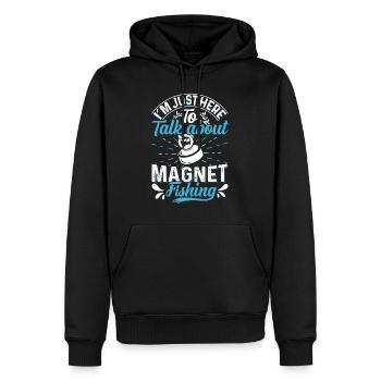 Magnetangeln I´m here to talk about Magnet Fishing - Männer Premium Bio Hoodie - Schwarz - Vorne - Nico (187cm)