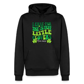 I Care For The Cutest Clovers NICU Nurse St Patric - Men’s Premium Organic Hoodie - black - Front - Nico (187cm)