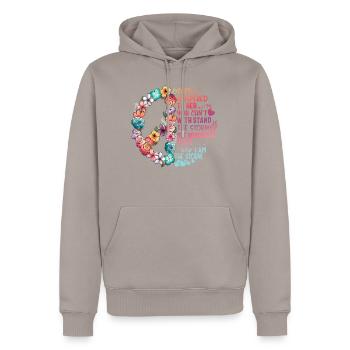 Ich bin Sturm, sie flüsterten ihr, du kannst nicht widerstehen - Männer Premium Bio Hoodie - Taupe - Vorne - Nico (187cm)