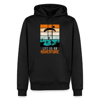 Parapentes La vie est une aventure - Sweat à capuche Premium bio Homme - noir - Devant - Nico (187cm)