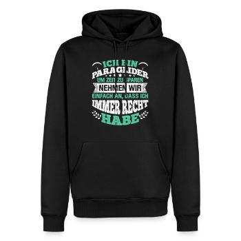 Gleitschirmflieger Ich bin Paraglider Pilot - Männer Premium Bio Hoodie - Schwarz - Vorne - Nico (187cm)