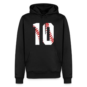 10. Geburtstag Baseball Big Number Ten 10 Jahre alt - Männer Premium Bio Hoodie - Schwarz - Vorne - Nico (187cm)