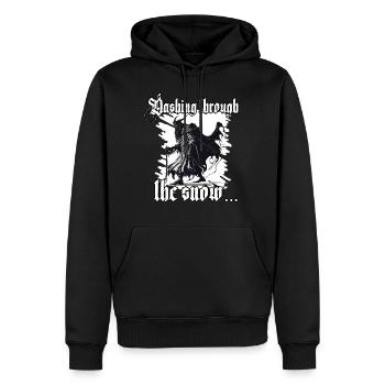 Horror Krampus T-Shirt Mystische Weihnachtsfigur - Männer Premium Bio Hoodie - Schwarz - Vorne - Nico (187cm)