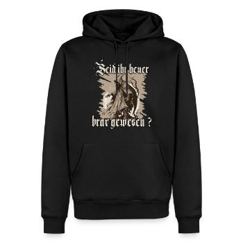Krampus Shirt Symbol des Weihnachtsgrauens - Männer Premium Bio Hoodie - Schwarz - Vorne - Nico (187cm)