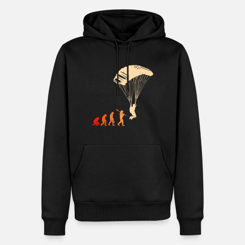 Paragliding Evolution Gleitschirmfliegen - Männer Premium Bio Hoodie - Schwarz