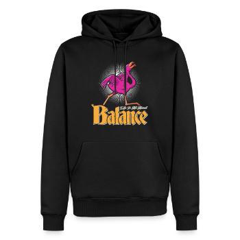 Flamingo Shirt Life est une question d’équilibre - Sweat à capuche Premium bio Homme - noir - Devant - Nico (187cm)