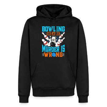Bowling parce que Murder is Wrong lustig Shirt - Sweat à capuche Premium bio Homme - noir - Devant - Nico (187cm)