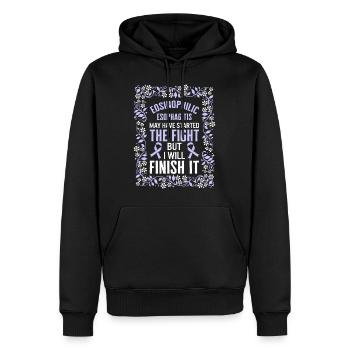 EOE Shirt, EOE May Have Started The Fight Ribbon - Men’s Premium Organic Hoodie - black - Front - Nico (187cm)