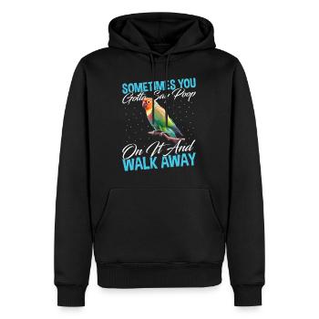 Liebesvogel Sometimes you gotta say Poop on it - Männer Premium Bio Hoodie - Schwarz - Vorne - Nico (187cm)