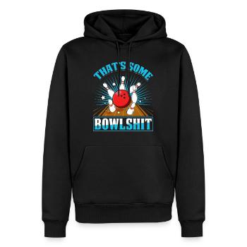 Bowling Shirt lustig That´s some Bowlshit - Männer Premium Bio Hoodie - Schwarz - Vorne - Nico (187cm)