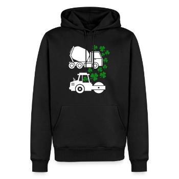 St. Patrick's Day Shirt, Betonmischerstraße - Männer Premium Bio Hoodie - Schwarz - Vorne - Nico (187cm)