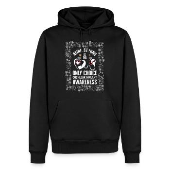 Hemd zur Sensibilisierung für Hörverlust, stark sein ist - Männer Premium Bio Hoodie - Schwarz - Vorne - Nico (187cm)