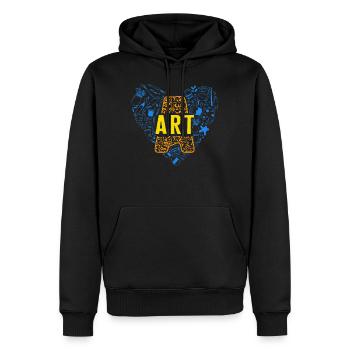 Art Shirt, A For Art Painting Palette Brush Tee, - Men’s Premium Organic Hoodie - black - Front - Nico (187cm)