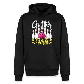 Bowling Damen Gutter Girls Shirt Bowler - Men’s Premium Organic Hoodie - black - Front - Nico (187cm)