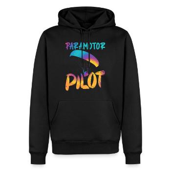 Chemise Parapente Pilote Parapente - Sweat à capuche Premium bio Homme - noir - Devant - Nico (187cm)