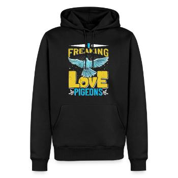 LOVE Tauben I Freaking Love Pigeons Tauben Shirt - Sweat à capuche Premium bio Homme - noir - Devant - Nico (187cm)