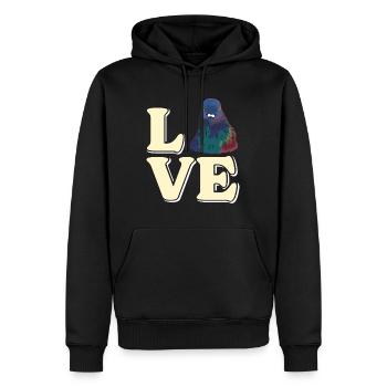 LOVE Tauben I Freaking Love Pigeons Tauben Shirt - Sweat à capuche Premium bio Homme - noir - Devant - Nico (187cm)