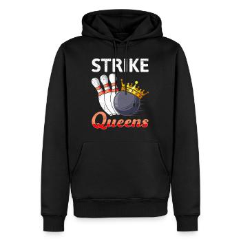 Strike Queens Bowling Shirt Joueuse de bowling - Sweat à capuche Premium bio Homme - noir - Devant - Nico (187cm)